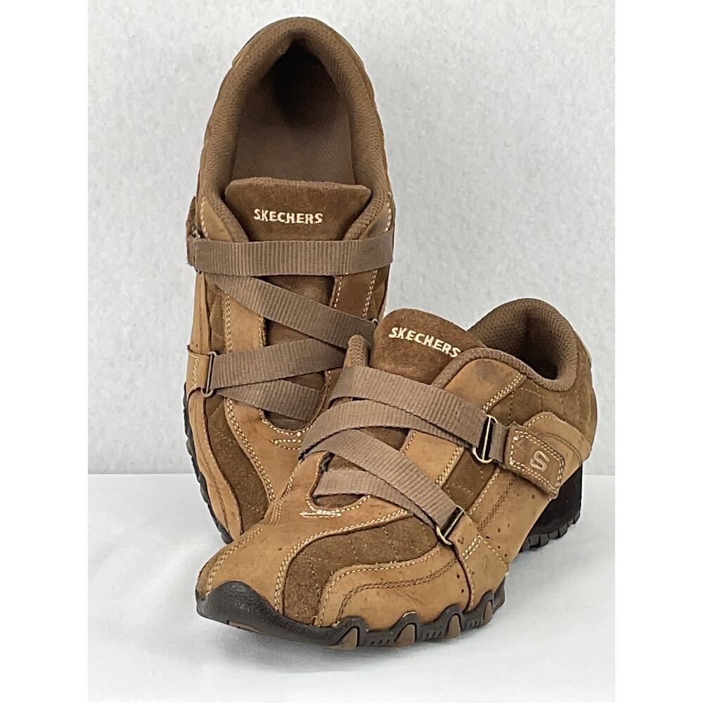 Skechers Brown Quilted Suede Slip On Sneakers 8